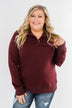 Forever My Friend Quilted Pullover- Burgundy