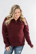 Forever My Friend Quilted Pullover- Burgundy