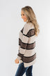 Oh So Soft Striped Knit Sweater- Mocha