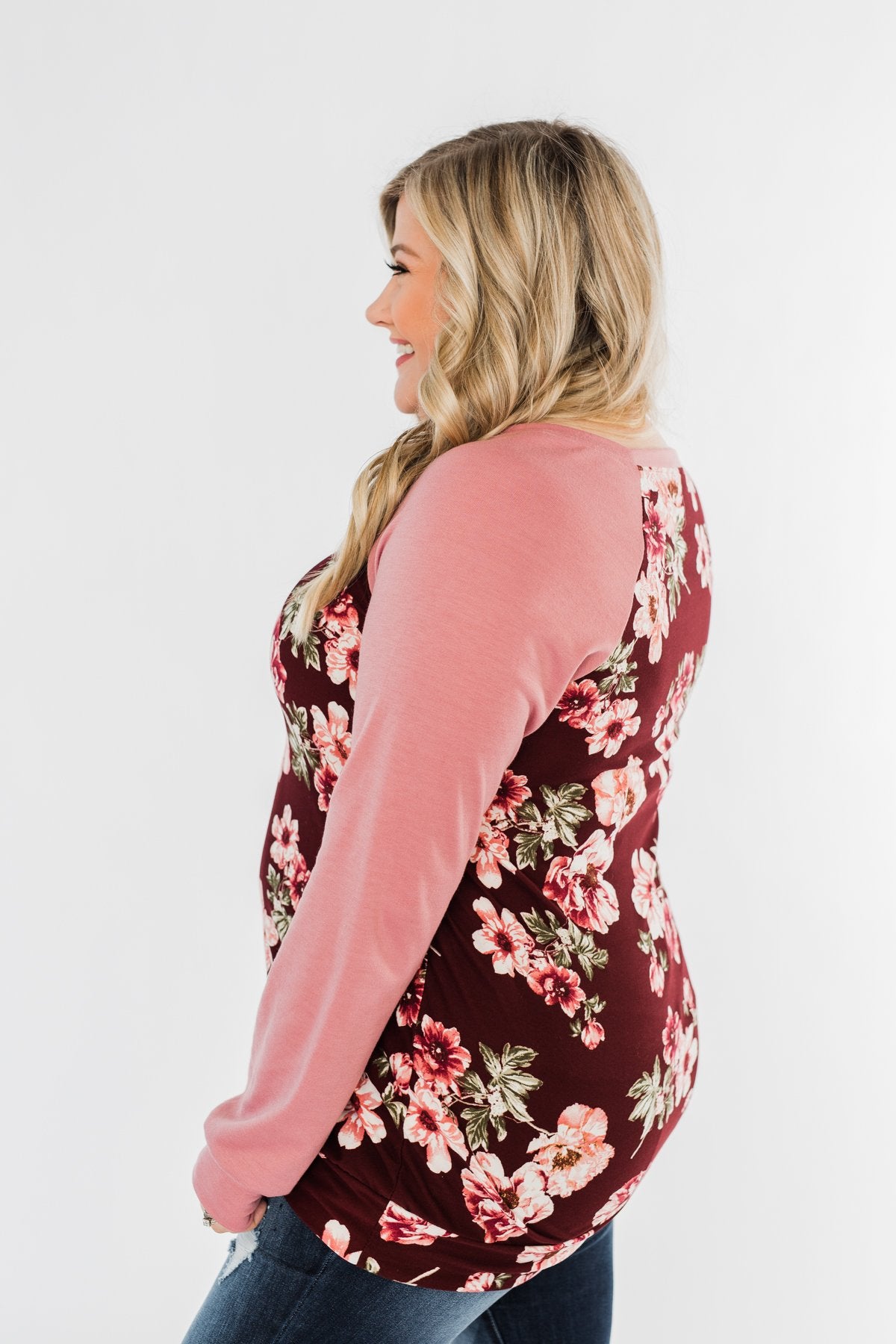 Life With You Floral Top- Mauve Pink & Burgundy