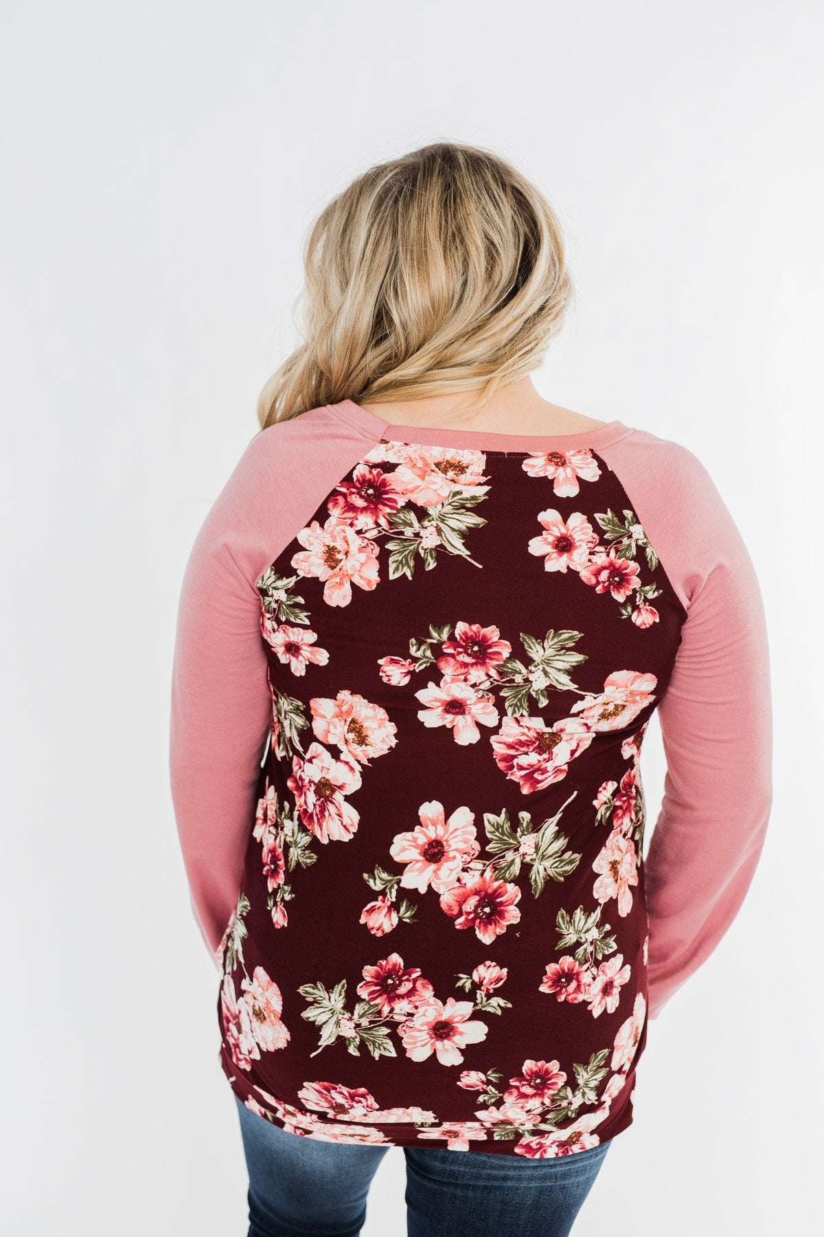 Life With You Floral Top- Mauve Pink & Burgundy