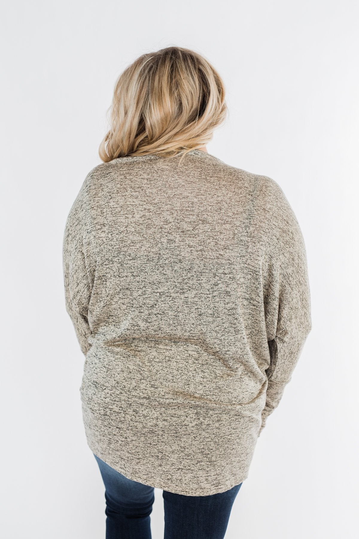 In Your Heart Dolman Cardigan- Heathered Beige