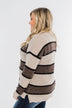 Oh So Soft Striped Knit Sweater- Mocha