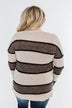 Oh So Soft Striped Knit Sweater- Mocha