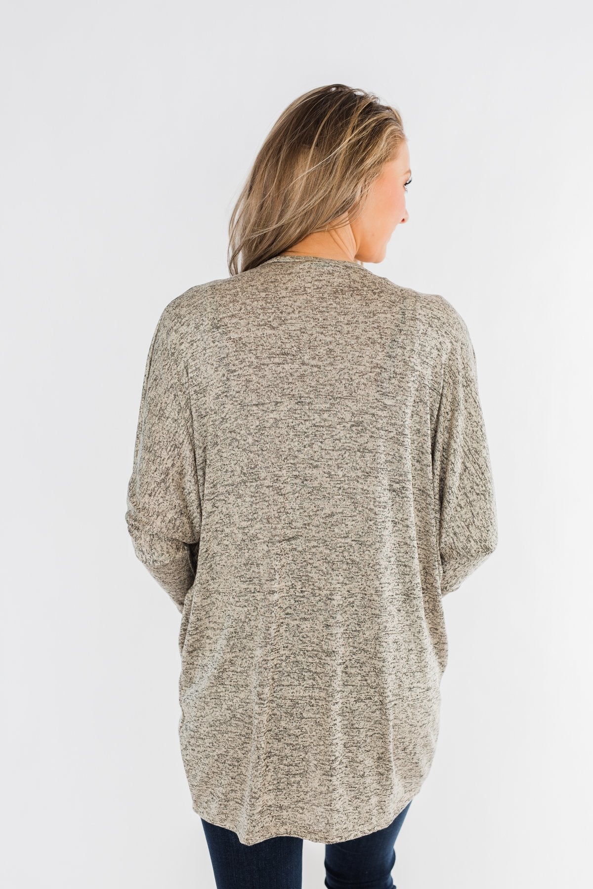 In Your Heart Dolman Cardigan- Heathered Beige