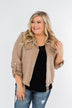 Brisk Morning Lightweight Zip Up Jacket- Mocha