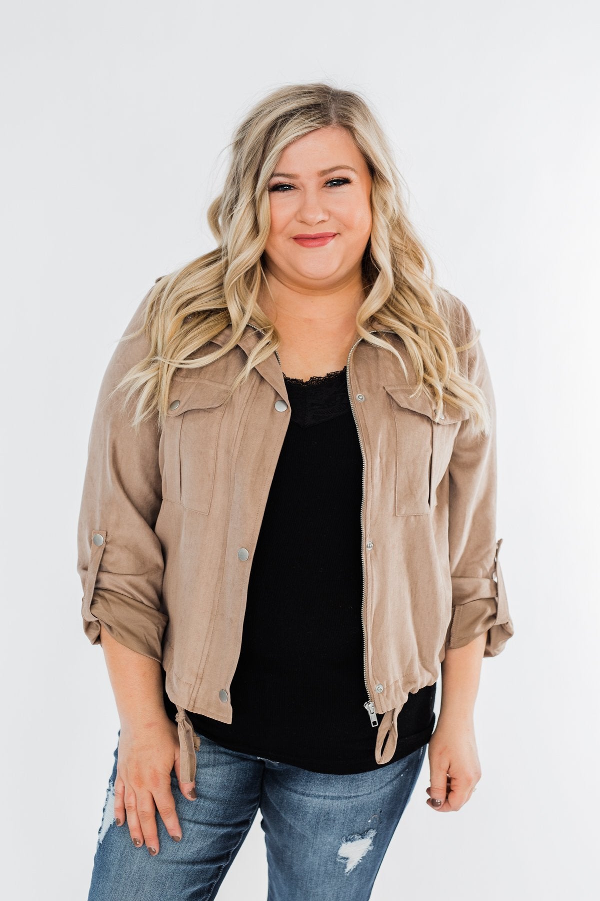 Brisk Morning Lightweight Zip Up Jacket- Mocha
