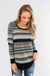 Simply Beautiful Pullover Top- Black & Mint