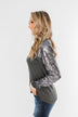 Caught My Eye Sequin Top- Charcoal