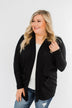 Break Free Waffle Knit Cardigan- Black