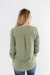 In My Sight V-Neck Pocket Top- Olive