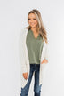 In My Sight V-Neck Pocket Top- Olive