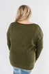 Better Now V-Neck Sweater- Olive