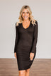Divine Life Long Sleeve Dress- Black