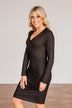 Divine Life Long Sleeve Dress- Black
