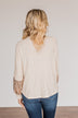 Ready To Sparkle Long Sleeve Top- Taupe