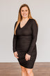 Divine Life Long Sleeve Dress- Black