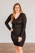 Divine Life Long Sleeve Dress- Black