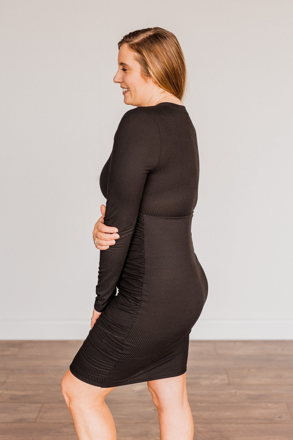 Divine Life Long Sleeve Dress- Black