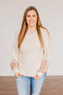 Ready To Sparkle Long Sleeve Top- Taupe