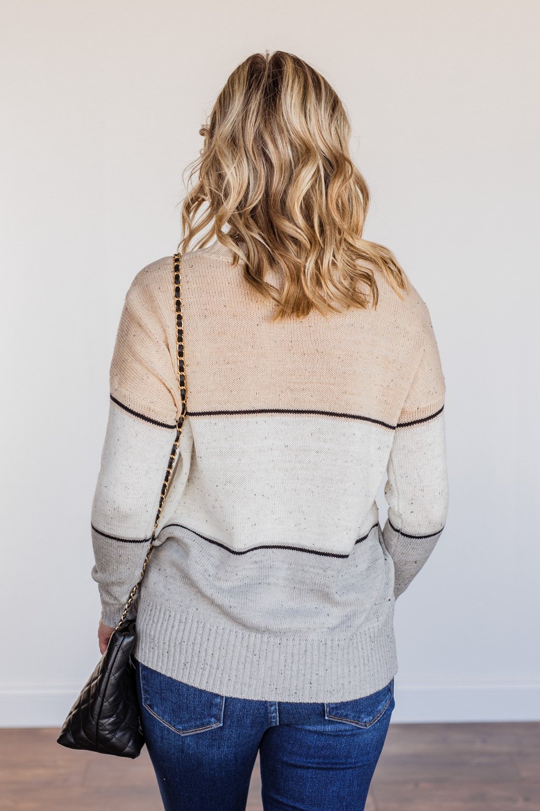 Cheering You On Color Block Sweater- Oatmeal