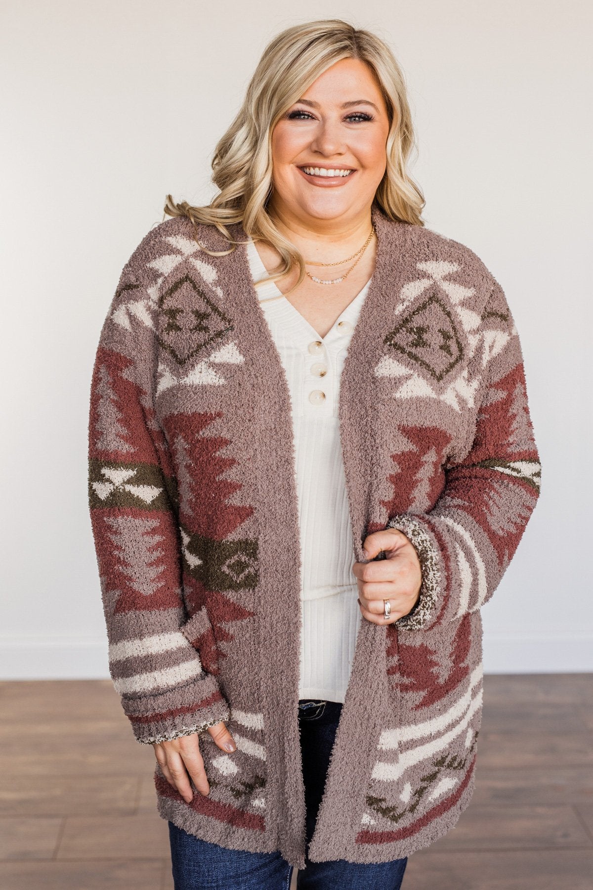 Plus size aztec 2025 pullover