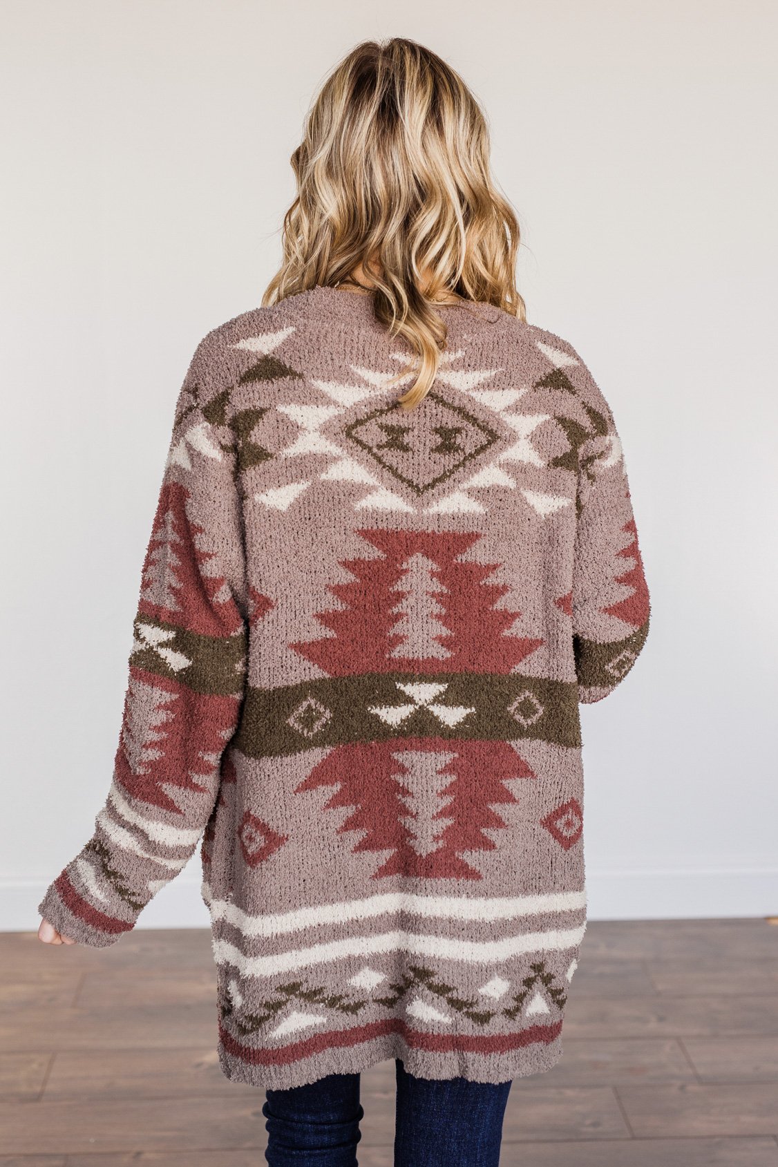 Hard to Forget Aztec Cardigan- Mocha