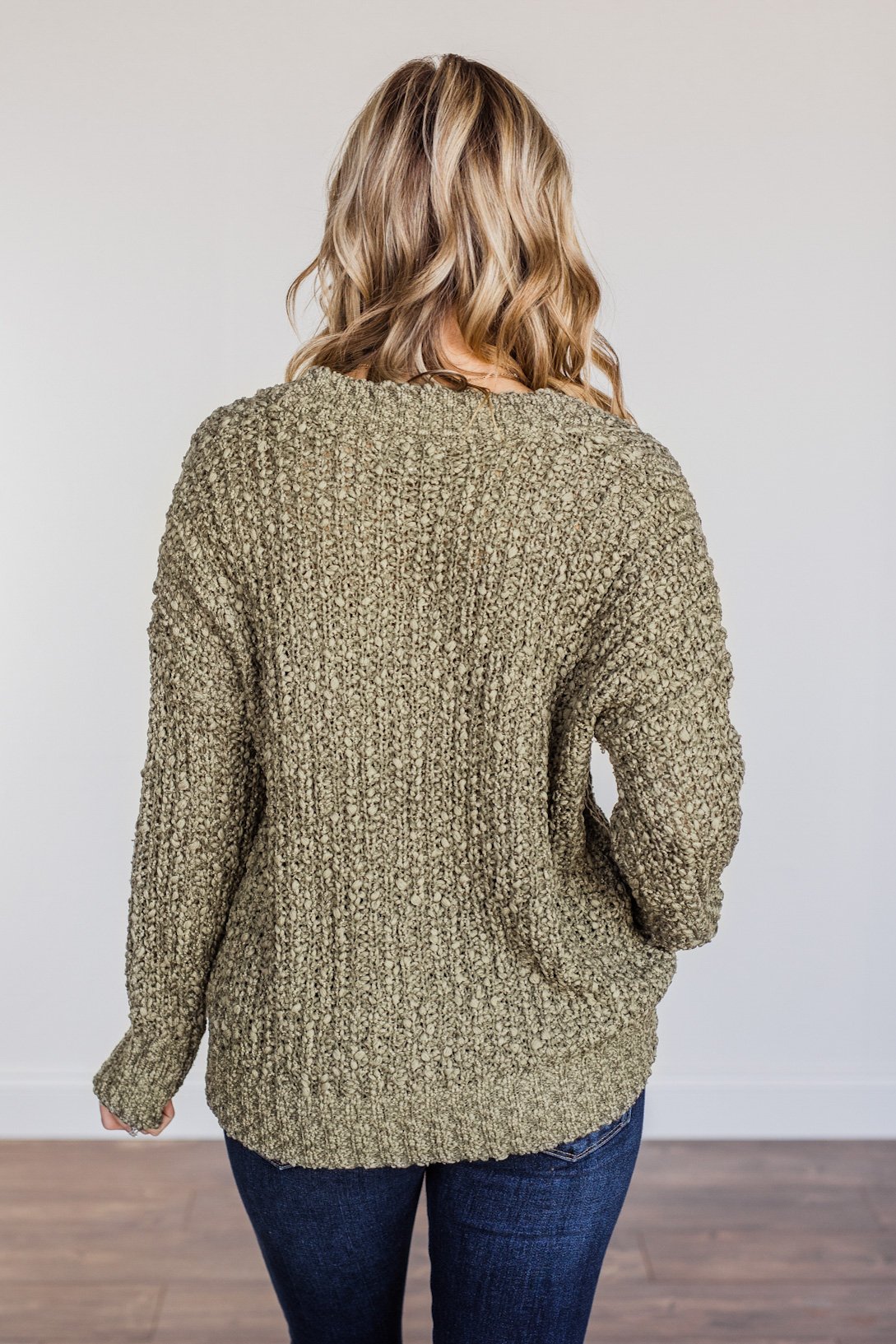 Can't Phase Me Knit Sweater- Olive