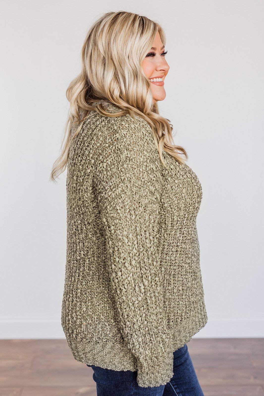 Can't Phase Me Knit Sweater- Olive