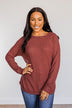 Unspeakable Beauty Knit Long Sleeve Top- Burgundy