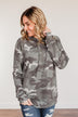Anything Is Possible Drawstring Hoodie- Camo