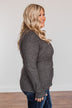 Pure Hearts Button Babydoll Top- Charcoal