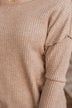 Leap Of Faith Long Sleeve Knit Top- Taupe