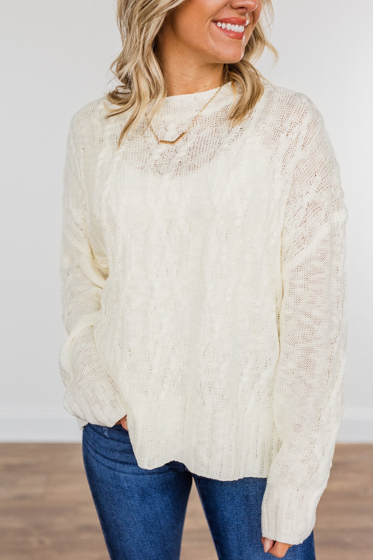Smile For Me Knit Sweater- Ivory