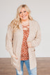 Talk Of The Town Long Knit Cardigan- Taupe