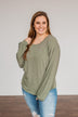 Fashionably Late Dolman Sleeve Top- Olive