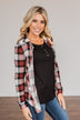 Holiday Feels Plaid Button Down- Red, Ivory & Black