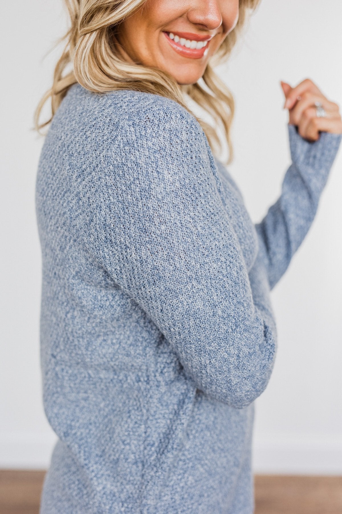 Runway Beauty Knit Sweater- Light Blue