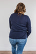 Slowing Things Down Pocket Long Sleeve Top- Navy