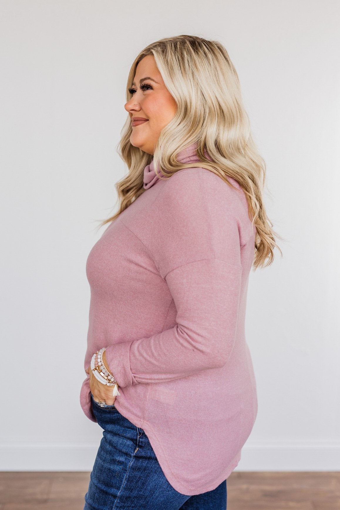 Always Winning Long Sleeve Cowl Neck Top- Orchid