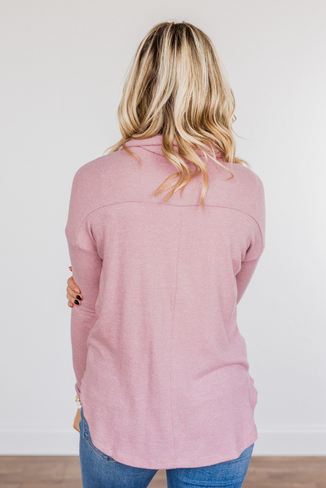 Always Winning Long Sleeve Cowl Neck Top- Orchid