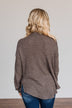In My Thoughts Knit Long Sleeve Top- Charcoal
