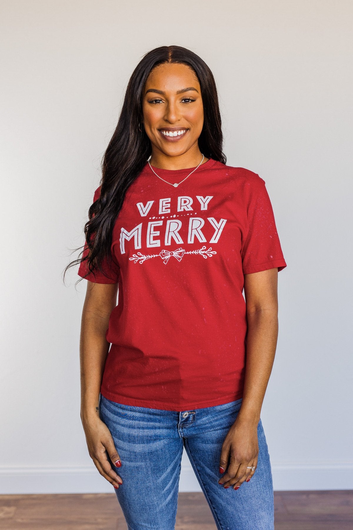 "Very Merry" Graphic Tee- Red