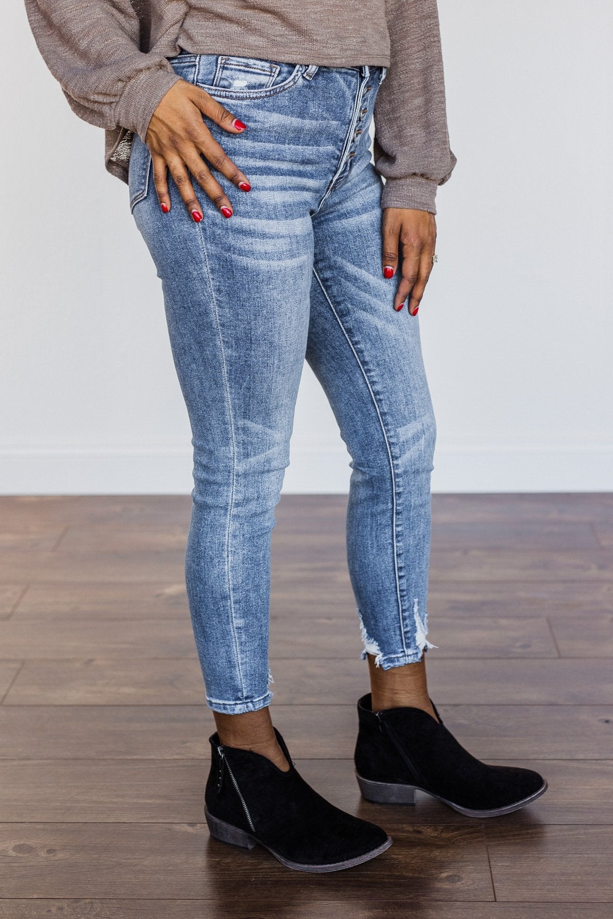 Vervet High-Rise Button Fly Skinny Jeans- Astrid Wash