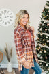 True To Me Long Sleeve Plaid Top- Brick, Rust & Golden Yellow