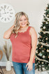 Sweet & Simple Lace Trimmed Tank Top- Marsala