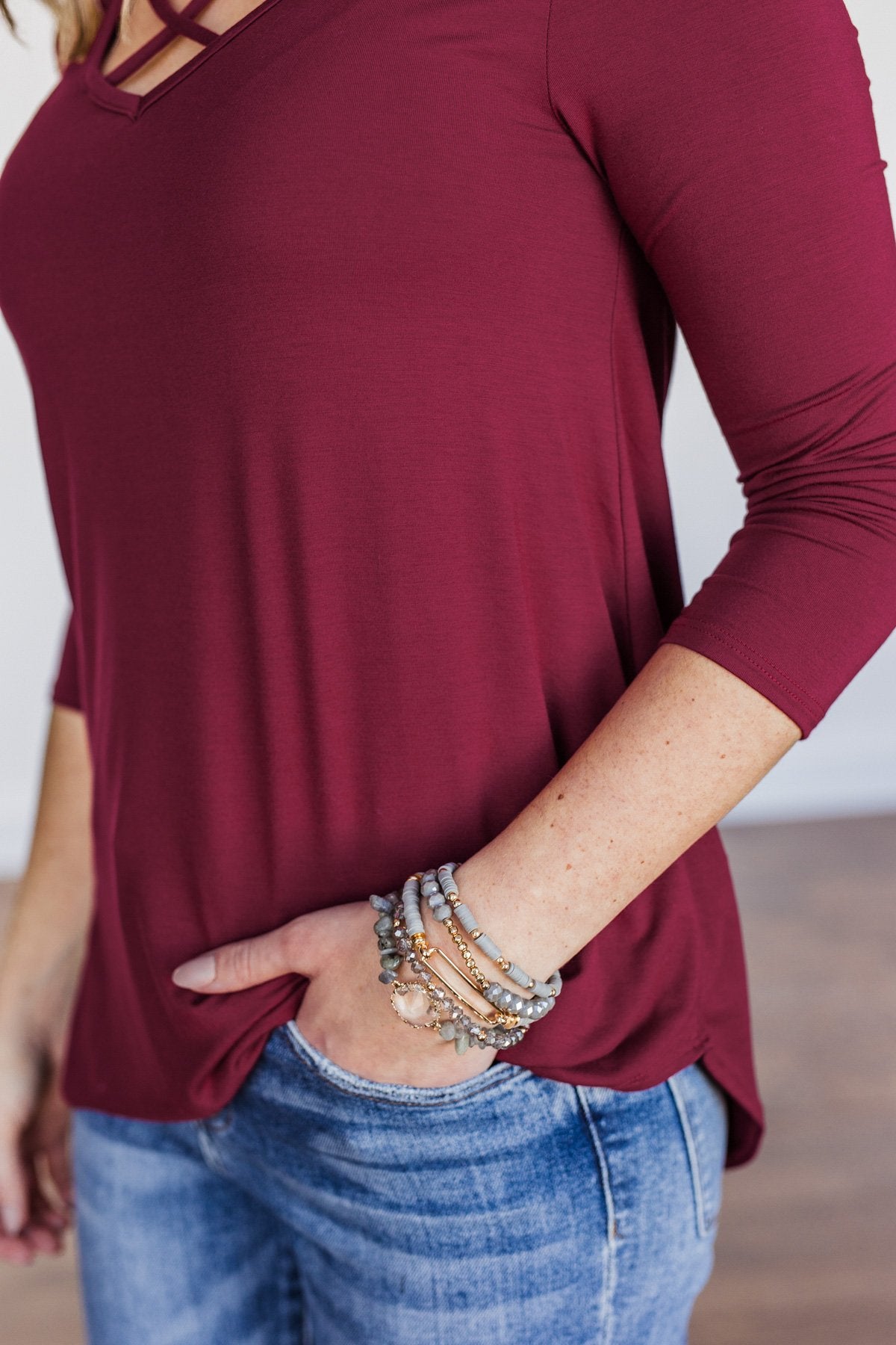Tastefully Adorable Bracelet Set- Grey