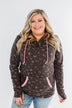 Walk In The Park Floral Drawstring Hoodie- Dusty Charcoal