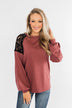 Sending My Love Lace Top- Dusty Burgundy