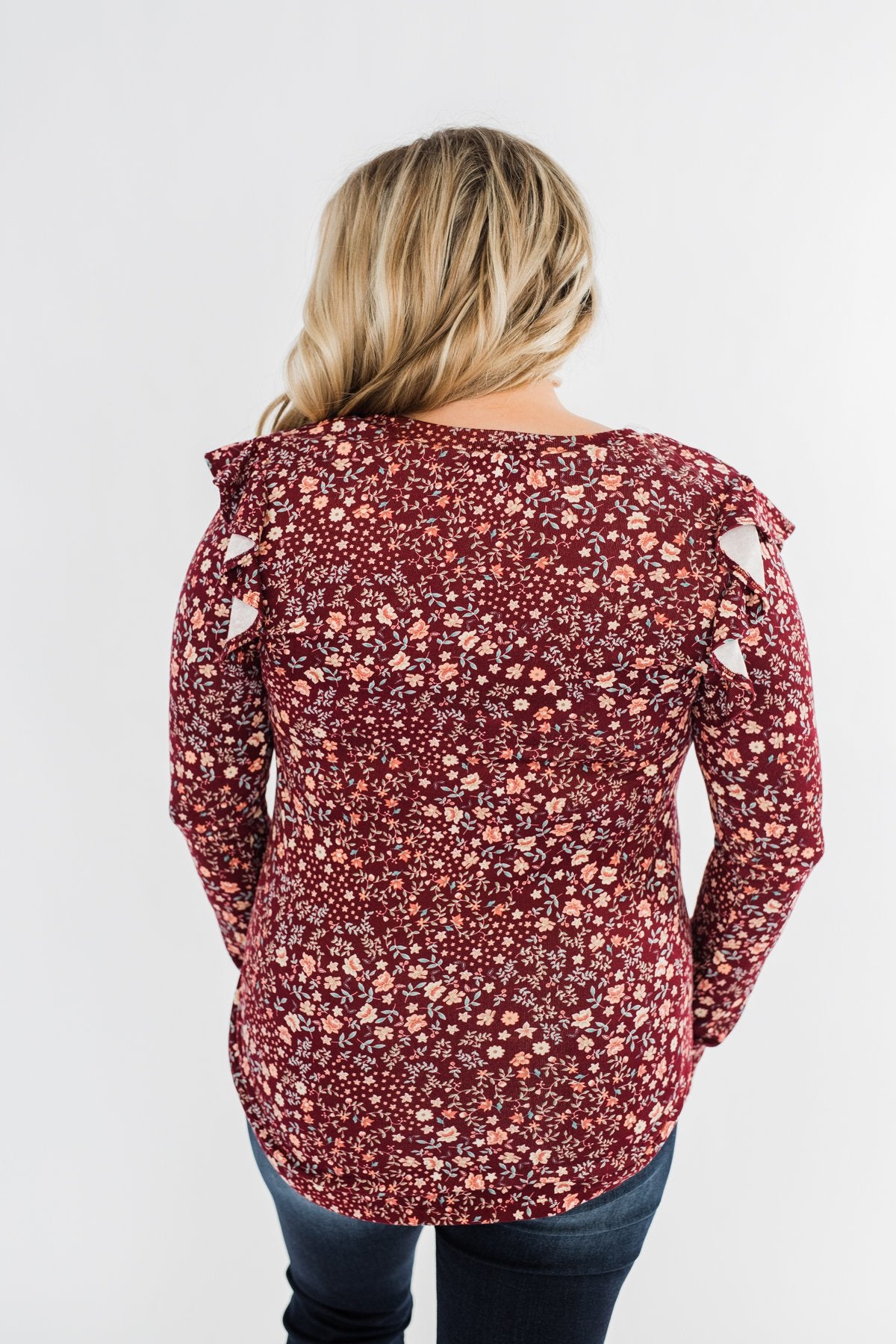 Forever And Ever Floral Top- Burgundy